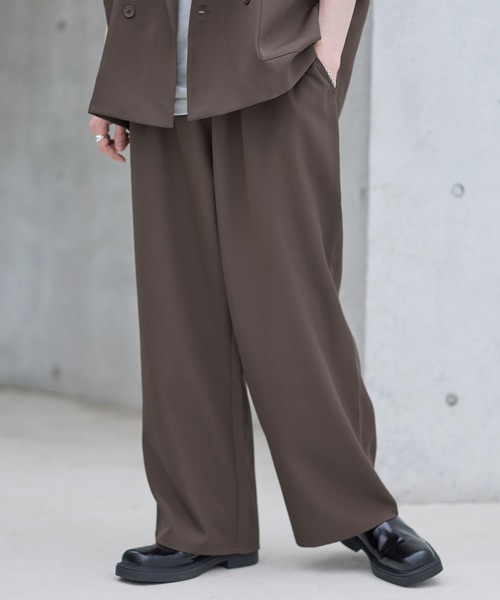 ASTRONOMY（アストロノミー）の「【セットアップ 2点セット】ダブルテーラード半袖シャツ+ワイドバギーイージーパンツ（セットアップ・メンズ・グレー/ブラック/チャコール/ネイビー/ブラウン/グレー系/ブラック系・S/M/L/XL）」の21枚目の写真