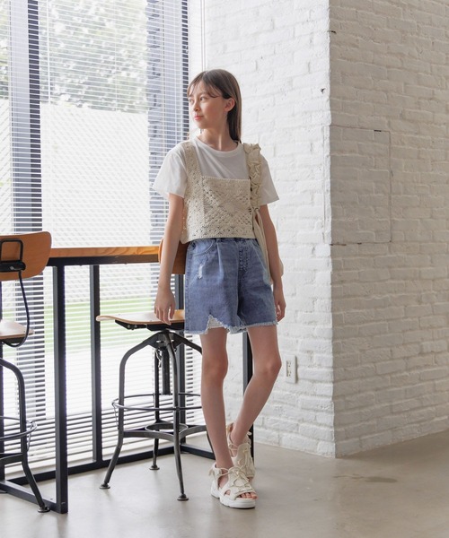 GLOBAL WORK（グローバルワーク）の「かぎ針ベストセットT半袖/326104（ベスト・キッズ・ブラック/アイボリー・130cm/140cm/150cm/160cm）」の5枚目の写真