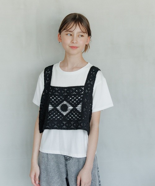 セール】かぎ針ベストセットT半袖/326104（ベスト）｜GLOBAL WORK