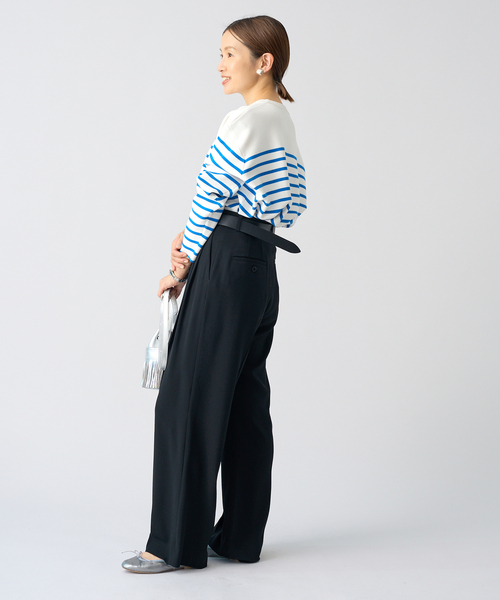 IENA（イエナ）の「《追加2》TA/PL ジョーゼットタックワイドパンツ（スラックス・レディース・ブラック/ネイビー/ベージュ・36/38/40/34）」の15枚目の写真