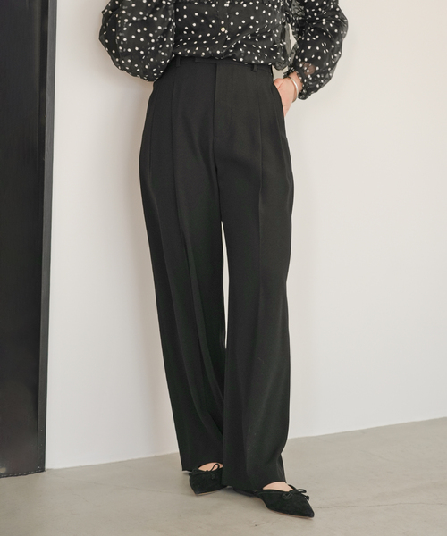 IENA（イエナ）の「《追加2》TA/PL ジョーゼットタックワイドパンツ（スラックス・レディース・ブラック/ネイビー/ベージュ・36/38/40/34）」の18枚目の写真