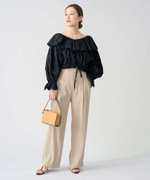 追加2》TA/PL ジョーゼットタックワイドパンツ（スラックス）｜IENA