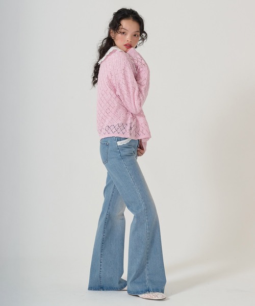 TINA：JOJUN（ティーナジョジュン）の「レース付き フレアデニムパンツ TINA：JOJUN（デニムパンツ・レディース・ブルー・S/M）」の9枚目の写真