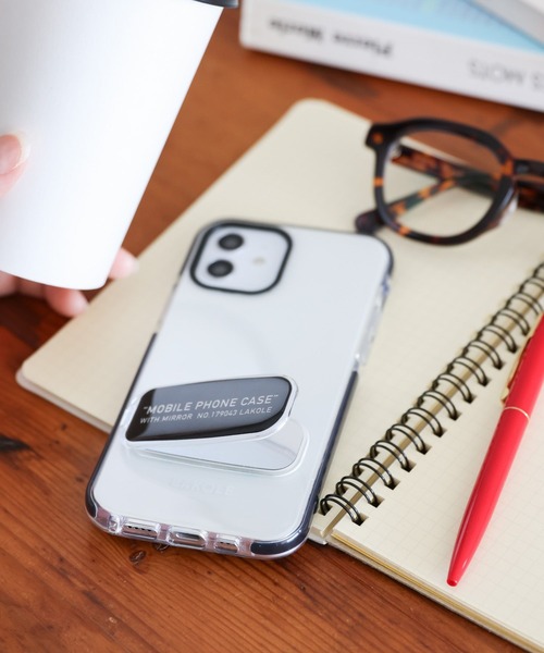 LAKOLE（ラコレ）の「ミラーiPhoneケース[iPhone12/12PRO] / 450063（スマホケース/カバー・レディース・ライトブルー/ブラック/アイボリー・FREE）」の2枚目の写真