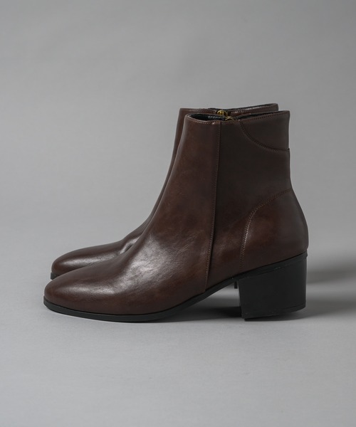 Chikashitsu + leather heel boots ヒールブーツ Chikashitsu + leather heel boots レザーブーツ
