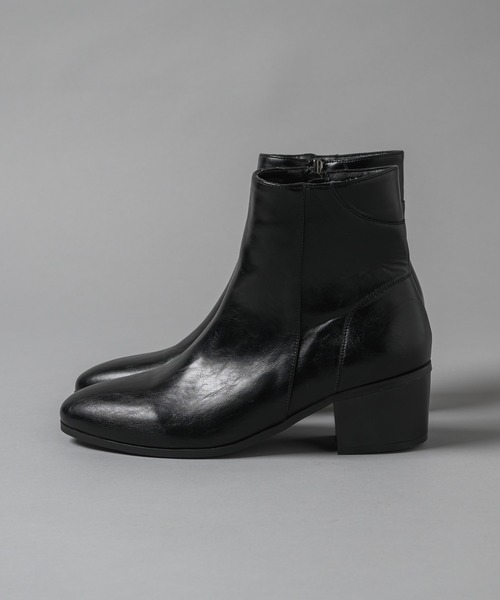 Chikashitsu + leather heel boots ヒールブーツ Chikashitsu + leather heel boots レザーブーツ