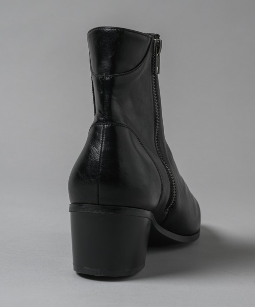 side zip heel boots - サイドジップヒールブーツ（ブーツ