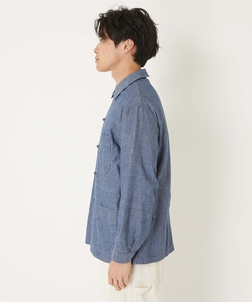 BLUE BLUE(ブルーブルー)の「オリジナルシャンブレー フレンチチャイナ ワークジャケット(その他アウター・メンズ・ブルー・SMALL/MEDIUM/LARGE/X-LARGE)」の7枚目の写真