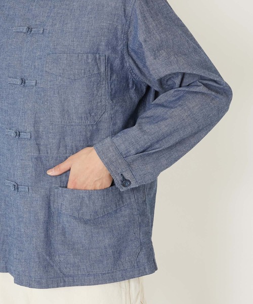 BLUE BLUE(ブルーブルー)の「オリジナルシャンブレー フレンチチャイナ ワークジャケット(その他アウター・メンズ・ブルー・SMALL/MEDIUM/LARGE/X-LARGE)」の4枚目の写真