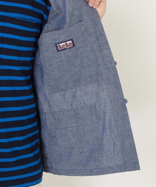 BLUE BLUE(ブルーブルー)の「オリジナルシャンブレー フレンチチャイナ ワークジャケット(その他アウター・メンズ・ブルー・SMALL/MEDIUM/LARGE/X-LARGE)」の3枚目の写真