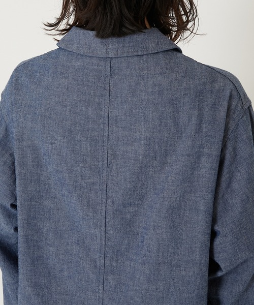BLUE BLUE(ブルーブルー)の「オリジナルシャンブレー フレンチチャイナ ワークジャケット(その他アウター・メンズ・ブルー・SMALL/MEDIUM/LARGE/X-LARGE)」の14枚目の写真