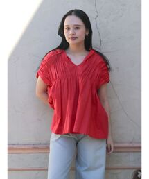 Ungrid | リネン混ギャザーノースリブラウス(シャツ/ブラウス)