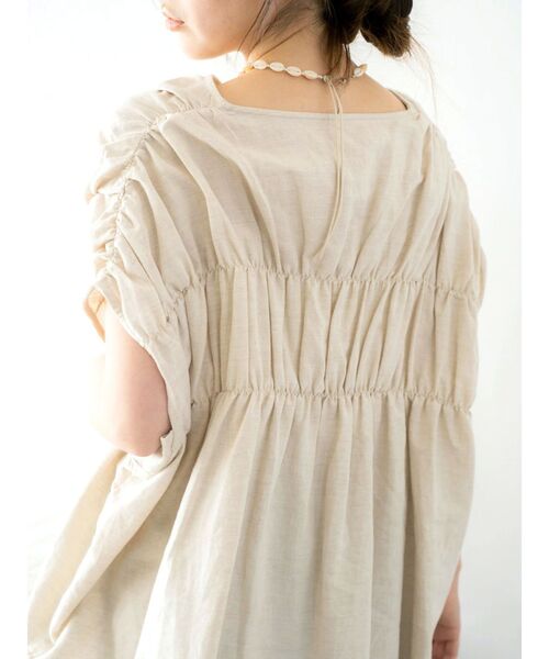 Ungrid(アングリッド)の「リネン混ギャザーノースリブラウス(シャツ/ブラウス・レディース・アイボリー/レッド/ブルー・FREE)」の7枚目の写真