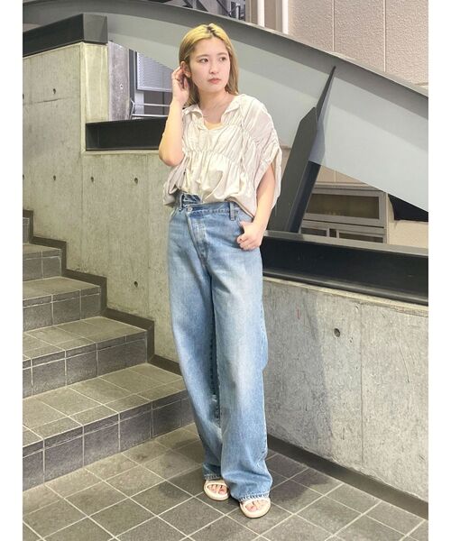 Ungrid(アングリッド)の「リネン混ギャザーノースリブラウス(シャツ/ブラウス・レディース・アイボリー/レッド/ブルー・FREE)」の10枚目の写真