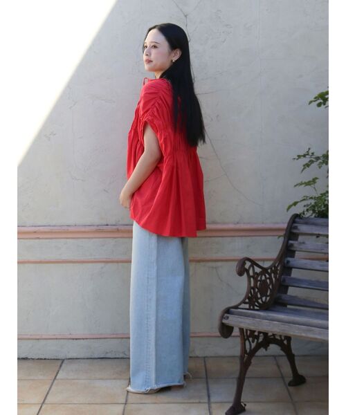 Ungrid(アングリッド)の「リネン混ギャザーノースリブラウス(シャツ/ブラウス・レディース・アイボリー/レッド/ブルー・FREE)」の14枚目の写真