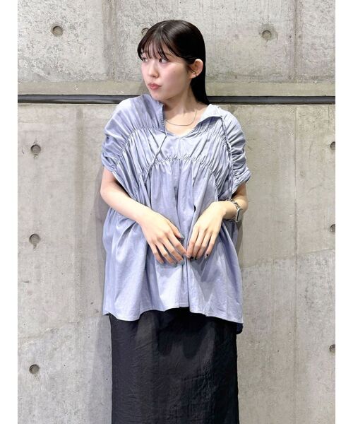 Ungrid(アングリッド)の「リネン混ギャザーノースリブラウス(シャツ/ブラウス・レディース・アイボリー/レッド/ブルー・FREE)」の15枚目の写真