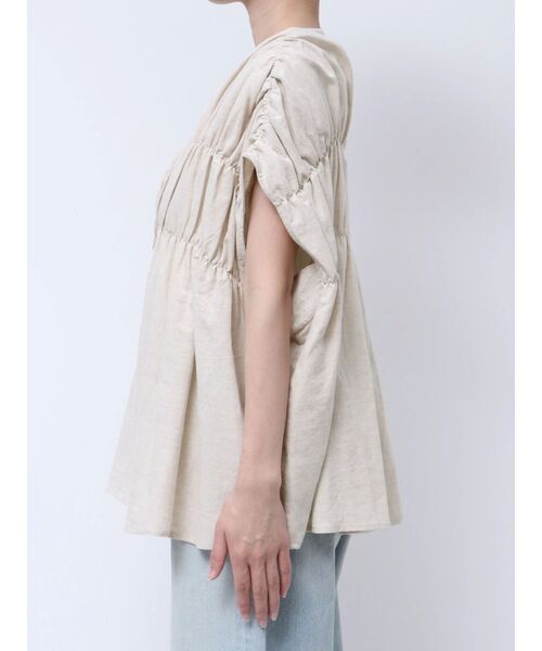 Ungrid(アングリッド)の「リネン混ギャザーノースリブラウス(シャツ/ブラウス・レディース・アイボリー/レッド/ブルー・FREE)」の19枚目の写真