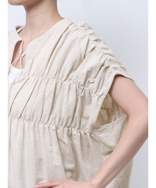 Ungrid(アングリッド)の「リネン混ギャザーノースリブラウス(シャツ/ブラウス・レディース・アイボリー/レッド/ブルー・FREE)」の22枚目の写真