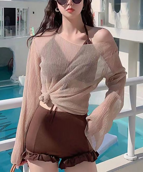 BEACH FEELINGS ベルベットベージュ　FruFru リップル　ビキニ BEACH FEELINGS ベルベットベージュ FruFru リップル ビキニ