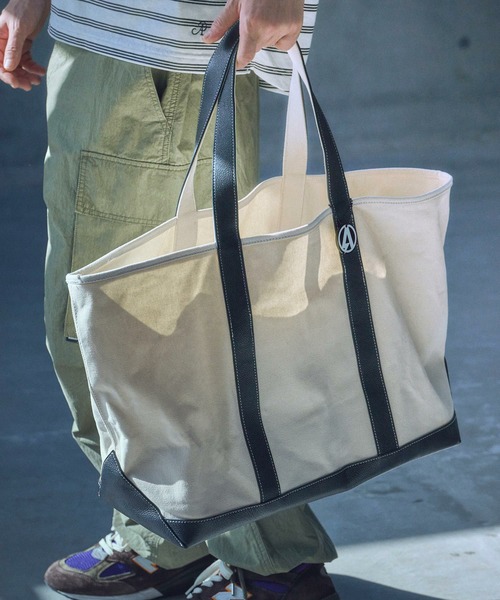 ADAM PATEK(アダムパテック)の「ADAMPATEK/leather combi basic big tote bag/レザーコンビベーシックビッグトート(AP2519038)(トートバッグ・レディース・ブラック/ホワイト・FREE)」の3枚目の写真