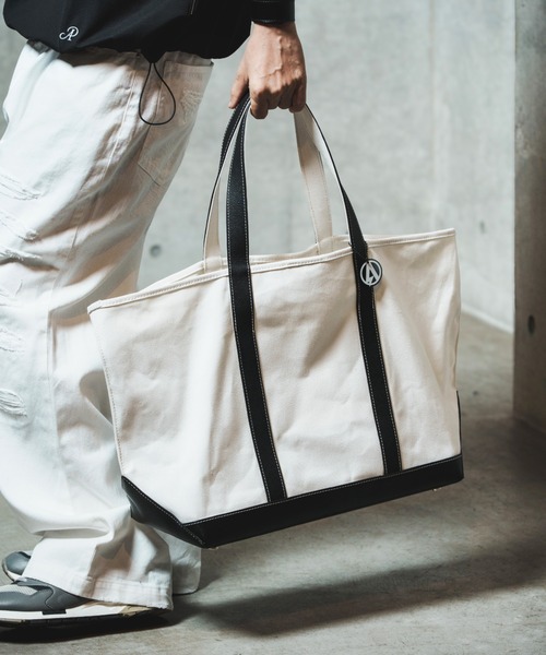 ADAM PATEK(アダムパテック)の「ADAMPATEK/leather combi basic big tote bag/レザーコンビベーシックビッグトート(AP2519038)(トートバッグ・レディース・ブラック/ホワイト・FREE)」の9枚目の写真