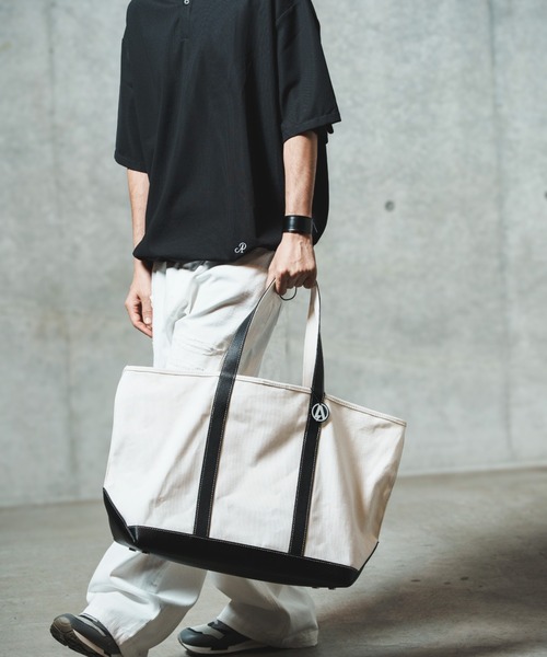 ADAM PATEK(アダムパテック)の「ADAMPATEK/leather combi basic big tote bag/レザーコンビベーシックビッグトート(AP2519038)(トートバッグ・レディース・ブラック/ホワイト・FREE)」の10枚目の写真