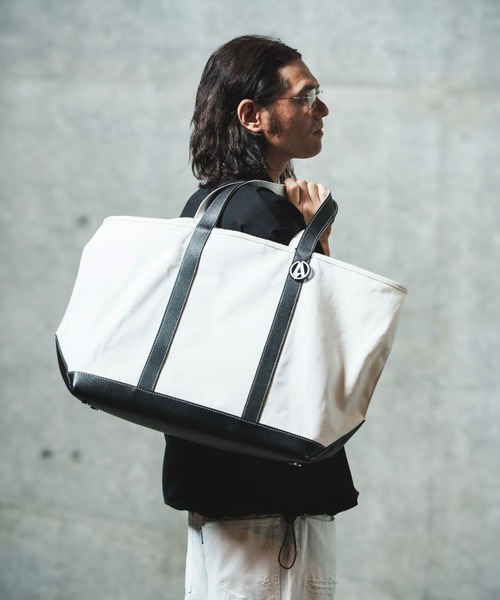 ADAM PATEK(アダムパテック)の「ADAMPATEK/leather combi basic big tote bag/レザーコンビベーシックビッグトート(AP2519038)(トートバッグ・レディース・ブラック/ホワイト・FREE)」の14枚目の写真