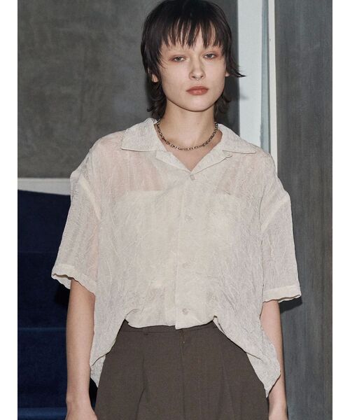 ブラウス シャツ 「VEQUM」SHEER BOXY SHIRT レディース VEQUM】SHEER BOXY SHIRT（シャツ/ブラウス）｜VEQUM（VEQUM）の