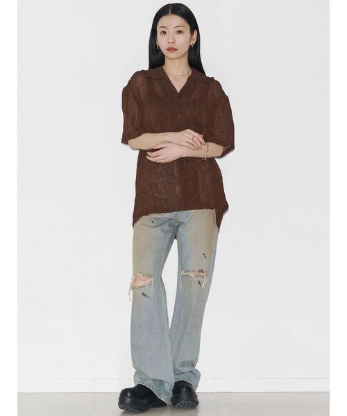 ブラウス シャツ 「VEQUM」SHEER BOXY SHIRT レディース VEQUM】SHEER BOXY SHIRT（シャツ/ブラウス）｜VEQUM（VEQUM）の