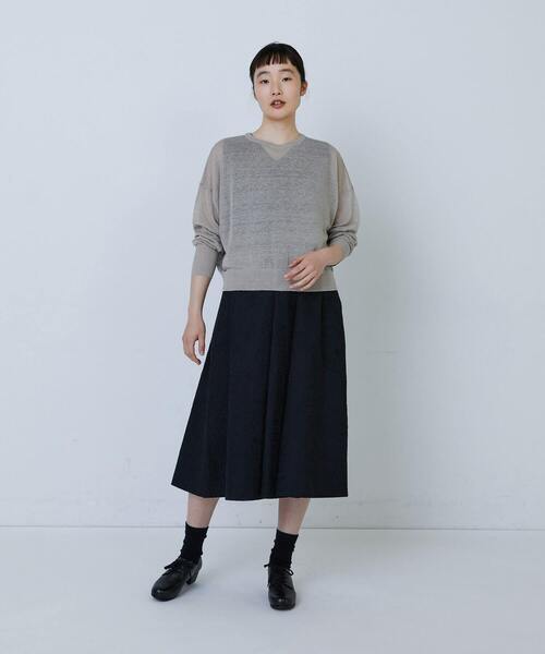 LOISIR（ロワズィール）の「【2WAY】リネンナイロン天竺シアーニットカーディガン（カーディガン/ボレロ・レディース・ピンク/ベージュ/グレー・FREE）」の8枚目の写真