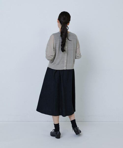 LOISIR（ロワズィール）の「【2WAY】リネンナイロン天竺シアーニットカーディガン（カーディガン/ボレロ・レディース・ピンク/ベージュ/グレー・FREE）」の9枚目の写真