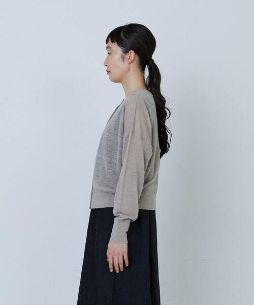 LOISIR（ロワズィール）の「【2WAY】リネンナイロン天竺シアーニットカーディガン（カーディガン/ボレロ・レディース・ピンク/ベージュ/グレー・FREE）」の11枚目の写真