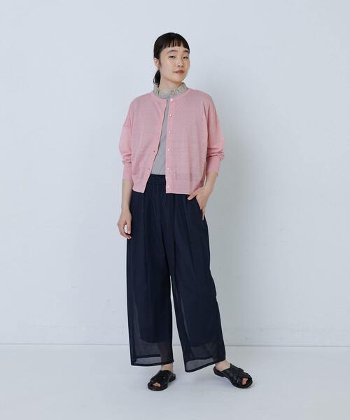 LOISIR（ロワズィール）の「【2WAY】リネンナイロン天竺シアーニットカーディガン（カーディガン/ボレロ・レディース・ピンク/ベージュ/グレー・FREE）」の16枚目の写真