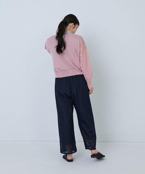 LOISIR（ロワズィール）の「【2WAY】リネンナイロン天竺シアーニットカーディガン（カーディガン/ボレロ・レディース・ピンク/ベージュ/グレー・FREE）」の18枚目の写真