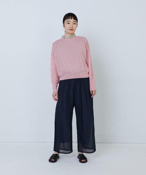 LOISIR（ロワズィール）の「【2WAY】リネンナイロン天竺シアーニットカーディガン（カーディガン/ボレロ・レディース・ピンク/ベージュ/グレー・FREE）」の19枚目の写真