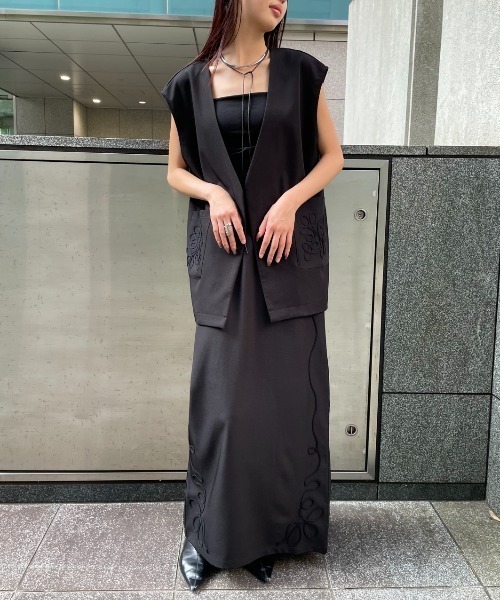 AIC.(エーアイシー)の「コード刺繍ベスト/セットアップ可能(ベスト・レディース・ライトグレー/ブラック・FREE)」の21枚目の写真