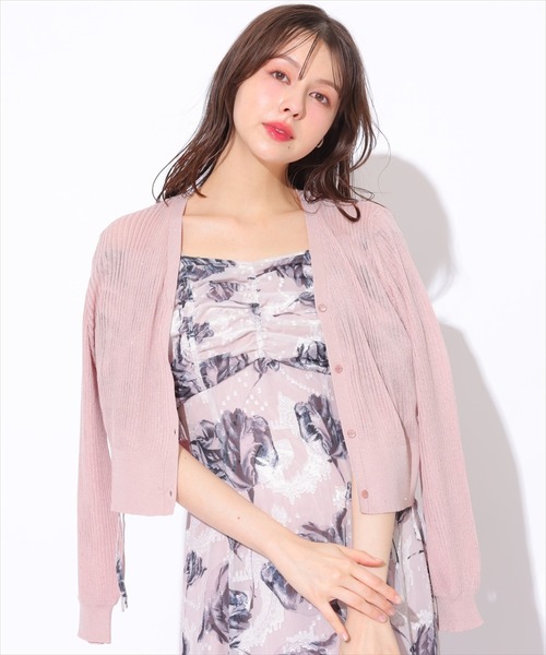 SWINGLE（スウィングル）の「スパンコールシアーニットカーディガン（カーディガン/ボレロ・レディース・ブラック/クリーム/オフホワイト/ブルー/ピンク・FREE）」の5枚目の写真