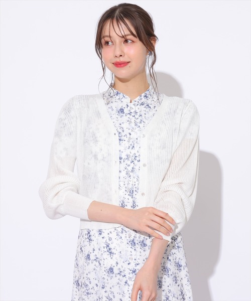 SWINGLE（スウィングル）の「スパンコールシアーニットカーディガン（カーディガン/ボレロ・レディース・ブラック/クリーム/オフホワイト/ブルー/ピンク・FREE）」の12枚目の写真