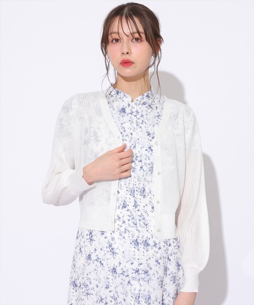 SWINGLE（スウィングル）の「スパンコールシアーニットカーディガン（カーディガン/ボレロ・レディース・ブラック/クリーム/オフホワイト/ブルー/ピンク・FREE）」の13枚目の写真
