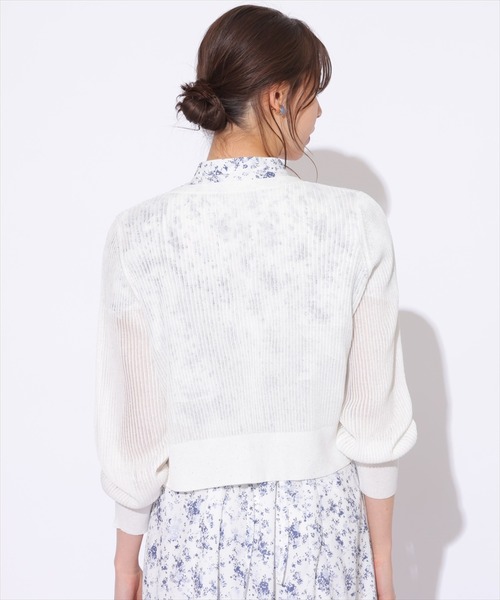 SWINGLE（スウィングル）の「スパンコールシアーニットカーディガン（カーディガン/ボレロ・レディース・ブラック/クリーム/オフホワイト/ブルー/ピンク・FREE）」の14枚目の写真