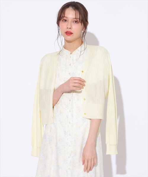 SWINGLE（スウィングル）の「スパンコールシアーニットカーディガン（カーディガン/ボレロ・レディース・ブラック/クリーム/オフホワイト/ブルー/ピンク・FREE）」の22枚目の写真