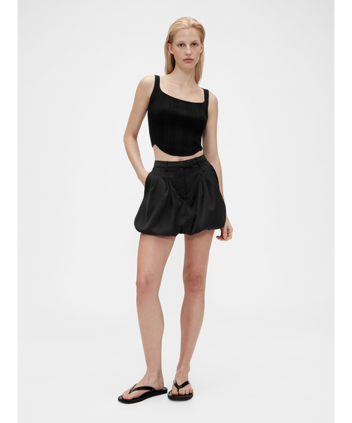 GapStudio(ギャップスタジオ)の「GapStudio バブルミニスカート・スコート(スカート・レディース・ネイビー/ベージュ/ブラック・00/6/4/0/2)」の3枚目の写真