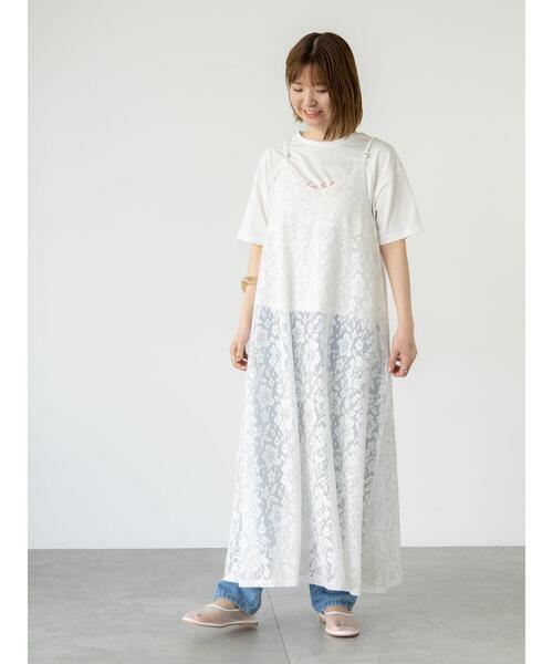 Lugnoncure（ルノンキュール）の「総レースキャミワンピース（ワンピース・レディース・ブラック/オフホワイト・F）」の14枚目の写真