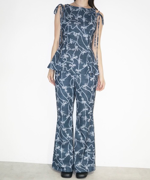 musubore（ムスボレ）の「side ribbon flare blouse / サイドリボンフレアブラウス（シャツ/ブラウス・レディース・その他/ネイビー・FREE）」の4枚目の写真