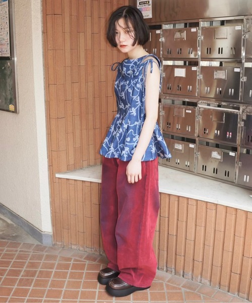 musubore（ムスボレ）の「side ribbon flare blouse / サイドリボンフレアブラウス（シャツ/ブラウス・レディース・その他/ネイビー・FREE）」の17枚目の写真