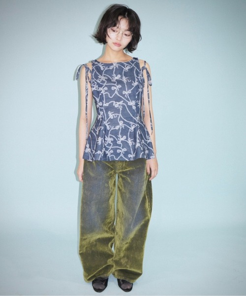 side ribbon flare blouse / サイドリボンフレアブラウス