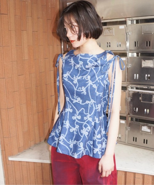 musubore（ムスボレ）の「side ribbon flare blouse / サイドリボンフレアブラウス（シャツ/ブラウス・レディース・その他/ネイビー・FREE）」の16枚目の写真