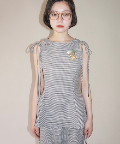 side ribbon flare blouse / サイドリボンフレアブラウス