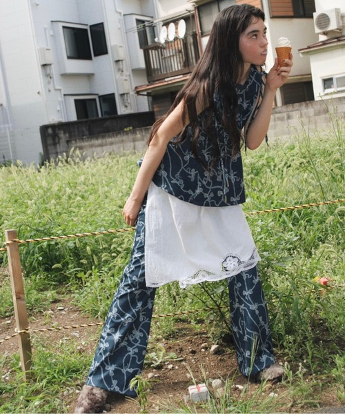 side ribbon flare blouse / サイドリボンフレアブラウス