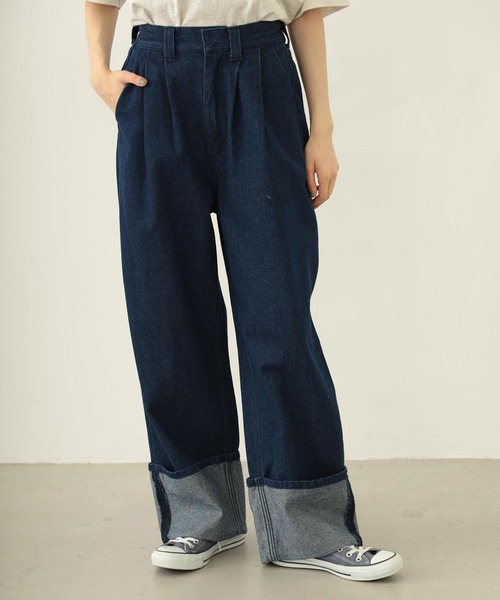 MILKFED.（ミルクフェド）の「ROLL UP DENIM（デニムパンツ・レディース・オフホワイト/ブラック/インディゴブルー・S/M）」の3枚目の写真